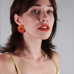 Peach Ring Stud (single earring)